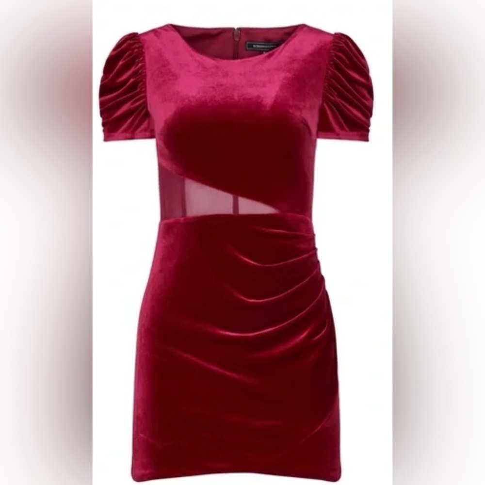 BCBGMaxAzria Red Velvet Midi Dress